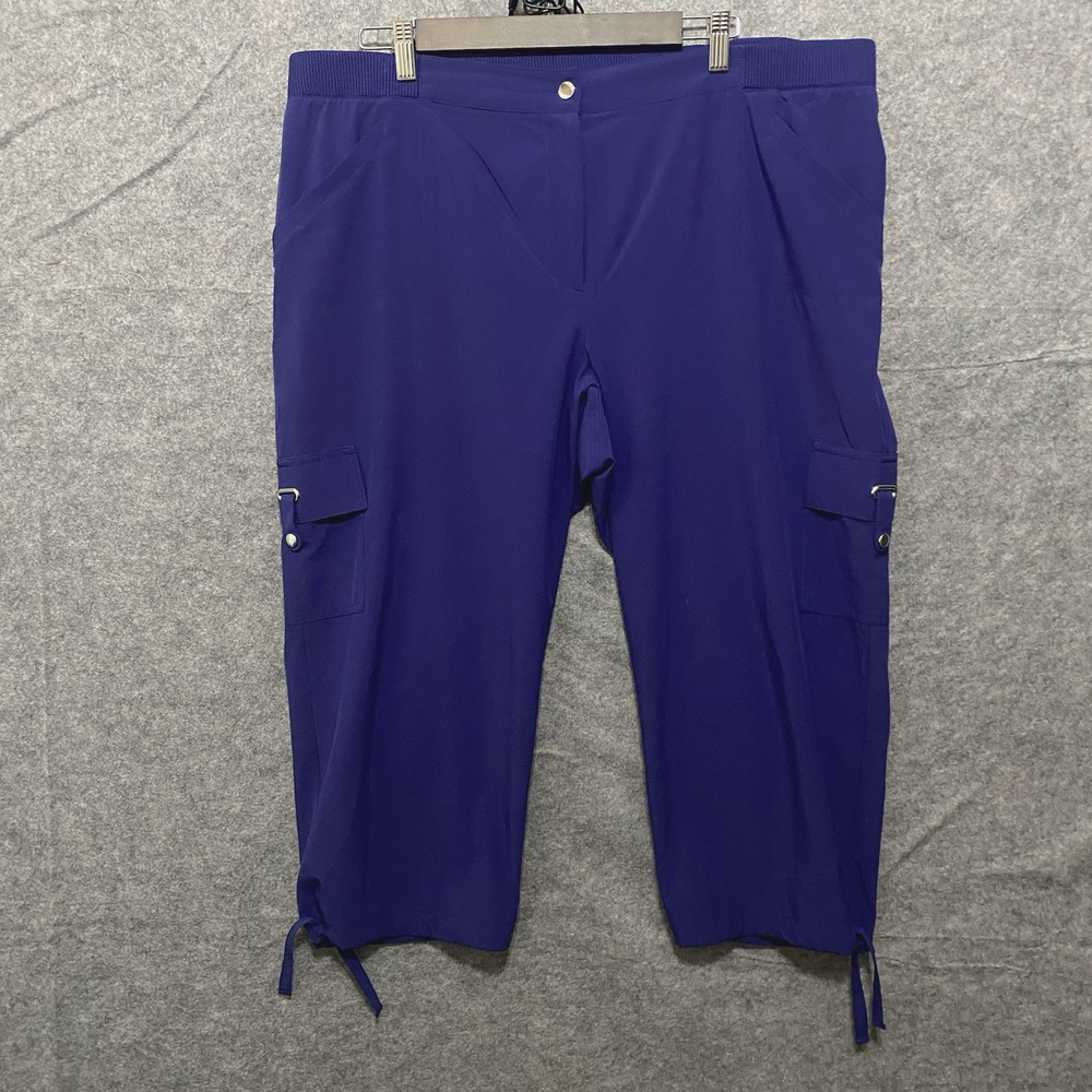 Chico's Deep Purple Cropped Cargo Ankle Pants